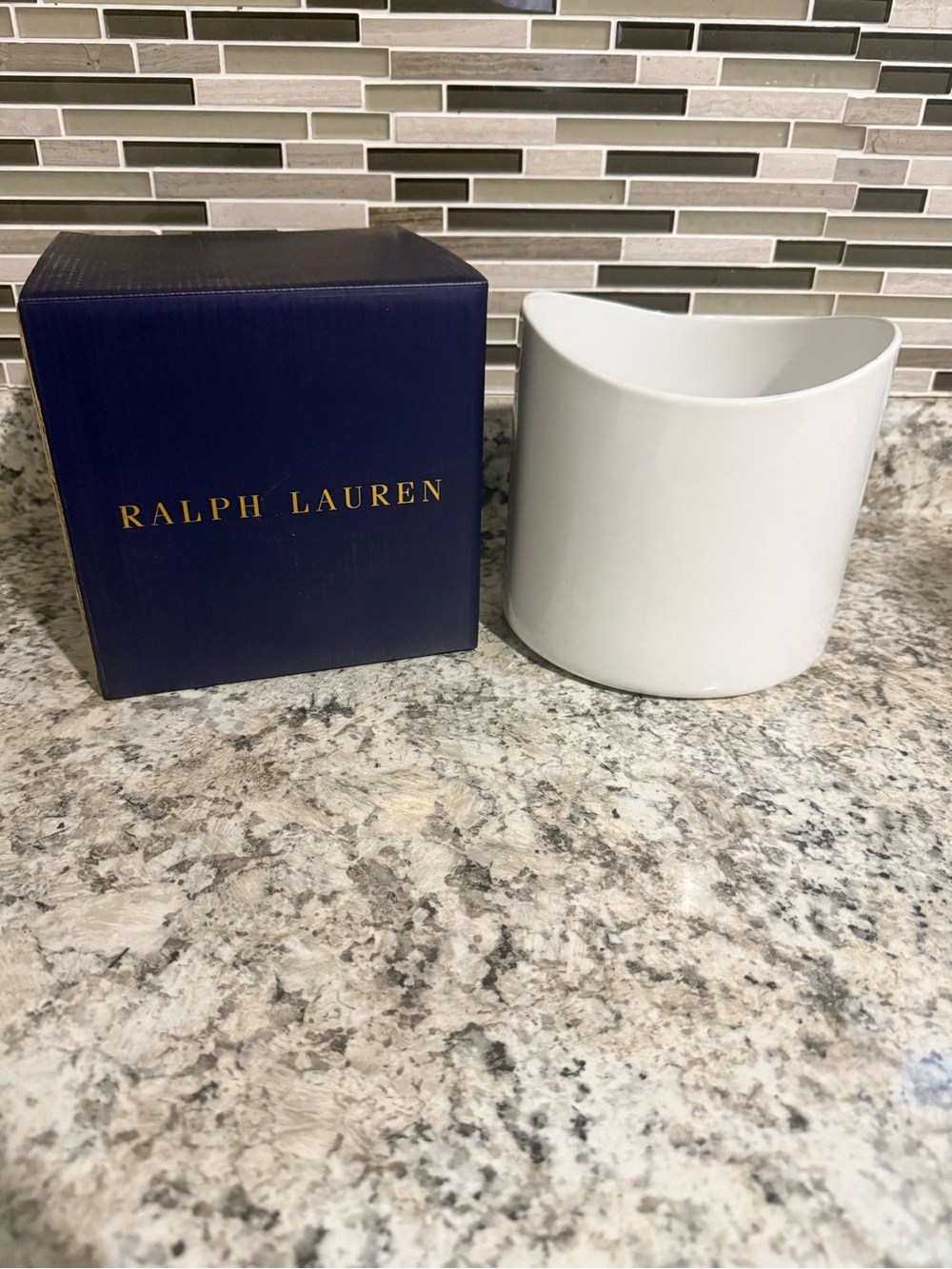 Ralph Lauren White Ceramic Ice Bucket